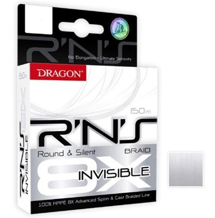 Plecionka  R'N'S 8X INVISIBLE 150 m 0.22 mm/20.25 kg przeźroczysta    DRAGON PDF-42-03-322