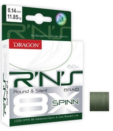 Plecionka  R'N'S 8X SPINN 150 m 0.14 mm/11.85 kg zielona    DRAGON PDF-42-03-114