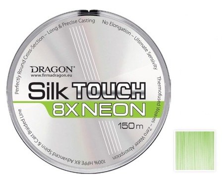 Plecionka  SilkTOUCH 8X Neon 150 m 0.08 mm/6.45 kg zielona fluo    DRAGON PDF-42-00-408