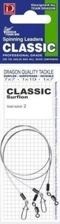 Przypony AWF 1x7 Surflon 13kg CLASSIC 25cm 2szt DRAGON PDF-52-713-25