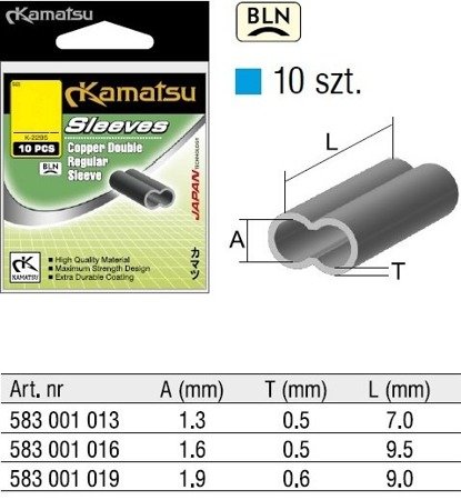 RURKA ZACISKOWA PODWÓJNA MIEDZIANA K-2295 1,3mm BLN OP.10SZT KAMATSU 583001013