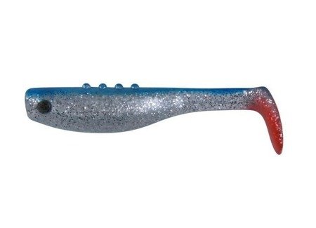 Ripper  BANDIT 3"/7,5cm 4szt./bag CLEAR/BLUE silver glitter/red tail     DRAGON CHE-BD30S-20-361