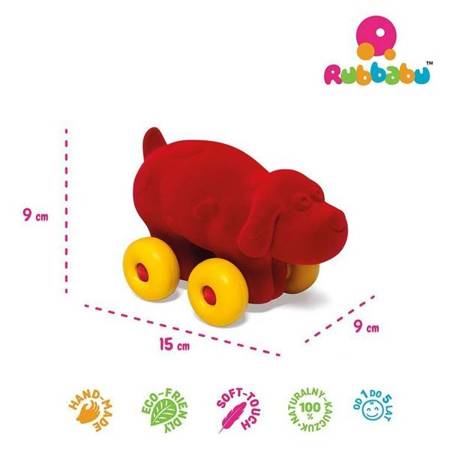 Rubbabu Pies pojazd sensoryczny czerwony 