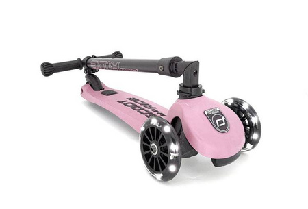 SCOOTANDRIDE Highwaykick 3 LED Hulajnoga składana ze świecącymi kółkami 3+ Rose
