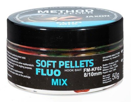 SOFT PELLETS FLUO METHOD FEEDER 8/10MM MIX 50G JAXON FM-KF02