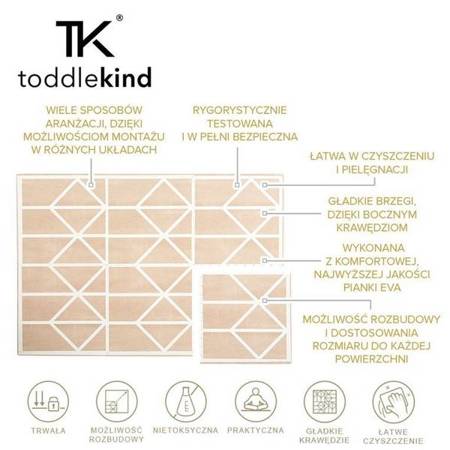 TODDLEKIND Mata do zabawy piankowa podłogowa Prettier Playmat Nordic Clay Beige