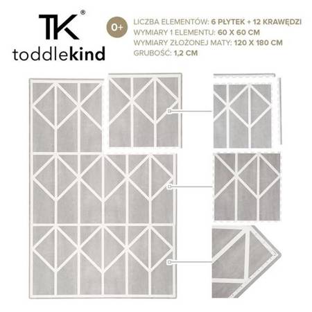 TODDLEKIND Mata do zabawy piankowa podłogowa Prettier Playmat Nordic Pebble Grey 