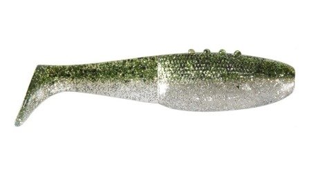 V-LURES Reno Killer PRO - ABSINTH COOLER 3"/7.5cm 4szt./bag CLEAR green/silver/black glitter BOX    DRAGON CHE-RN30D-20-991