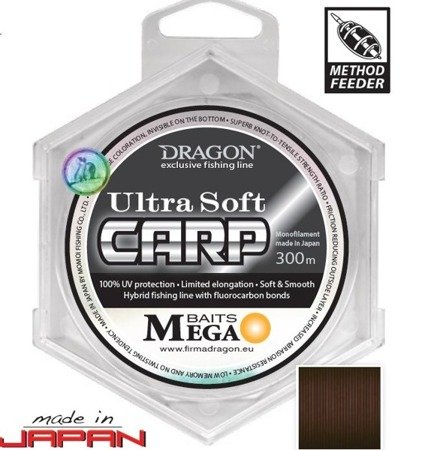 Żyłka MegaBAITS Ultra Soft Carp 300 m / Momoi 0.25 mm/5.90 kg ciemnobrązowa    DRAGON PDF-30-24-125