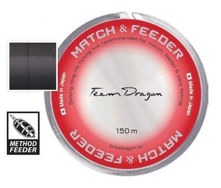 Żyłka TEAM  MATCH & FEEDER / Made In Japan 150 m 0.22 mm/5.60 kg czarna    DRAGON PDF-30-15-522