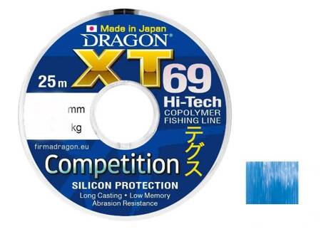 Żyłka  XT69 Hi-Tech / Made In Japan COMPETITION 25 m  0.16 mm/3.85 kg niebieska SUPER CENA !    DRAGON PDF-33-21-016